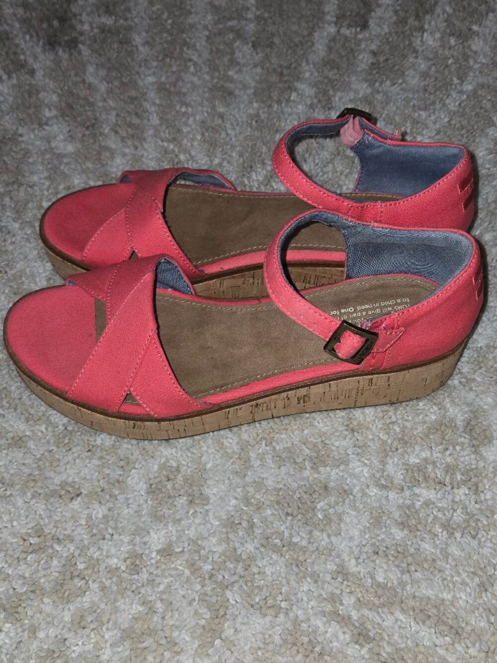 Toms Platform Wedge Sandal Size 9 - Picture 4 of 5